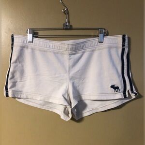 Abercrombie & Fitch Cotton White Black Stripes Stretch Low Rise Shorts Large